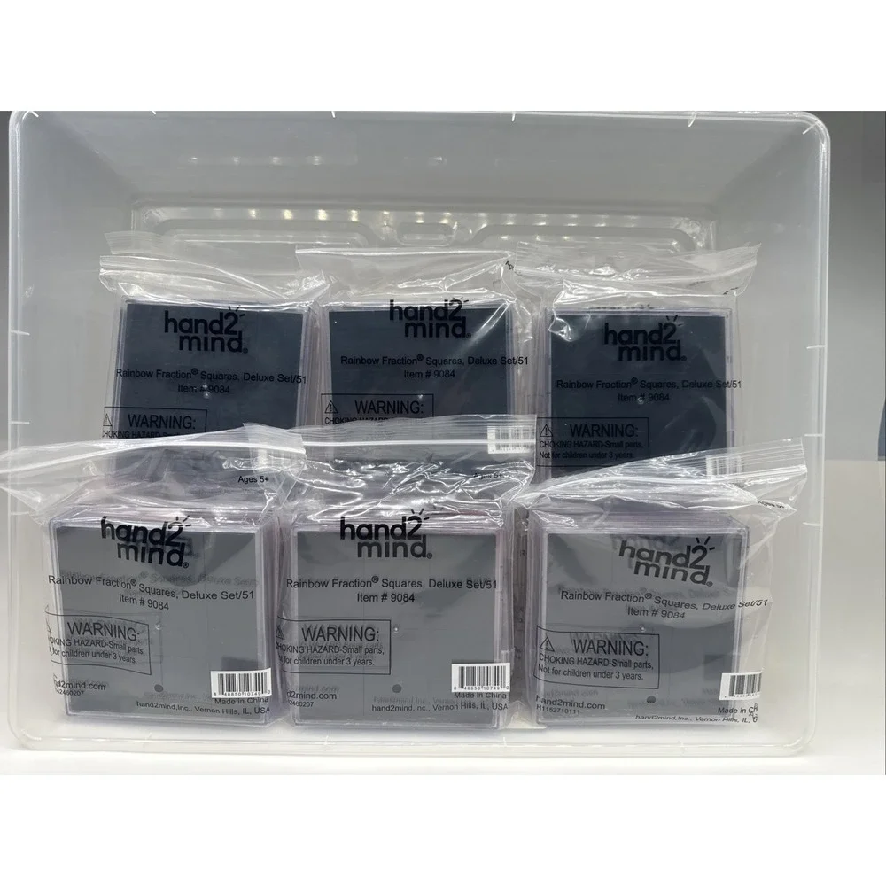 Set Of 15 Hand2Mind Rainbo Low Fraction Squares Sets